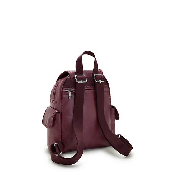 Kipling City Pack Mini Metallic Backpack Ryggsekk Burgunder | NO 1196BE